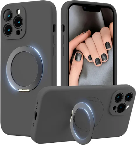 Vista 22 de Funda de silicona con soporte para iPhone 17 Pro [compatible con MagSafe] [Protección completa de la cámara] (6.3 pulgadas 2025), fundas de teléfono