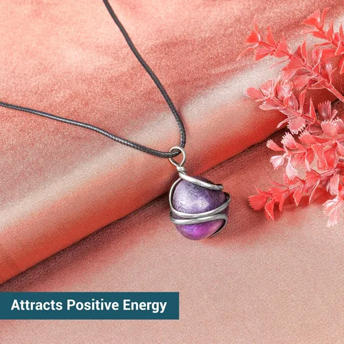 Vista 86 de PYOR Collar con colgante curativo de Reiki de cristal, gemas de buena suerte, prosperidad, riqueza, piedras preciosas naturales, collares de buena