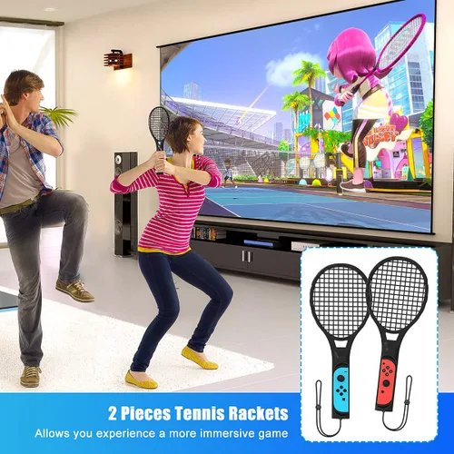 Vista 5 de Switch Sports Accessories Bundle for Nintendo Allnice 12 in 1 Nintendo Switch Sports OLED Switch Accessories with Tennis Rackets Golf Culbs JoyPad