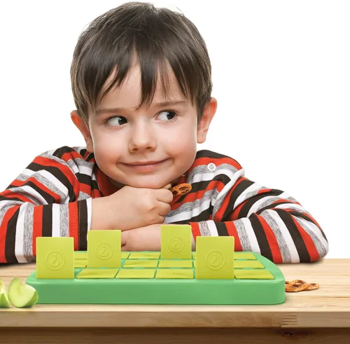 Vista 4 de Bandeja de aperitivos de memoria original Fred MATCH UP, divertido juego interactivo de aperitivos para niños, bandeja de comida apta para viajes