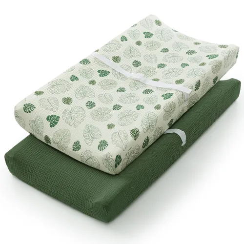 Vista 10 de Blissful Diary Funda de muselina para cambiador de pañales para bebés, algodón ultrasuave y transpirable, 2