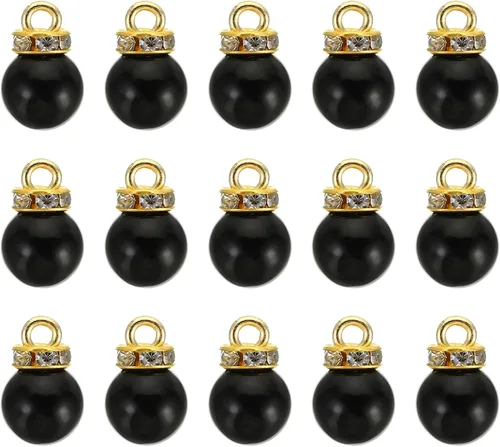 Vista 15 de PATIKIL 100 cuentas de perlas de perlas de imitación con diamantes de imitación DIY para hacer joyas, pulseras y aretes Plateado blanco