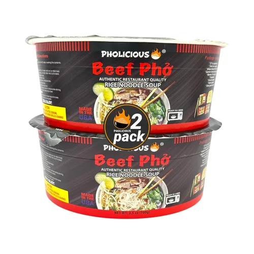 Vista 12 de PhoLicious Instant Beef Pho, auténtico kit de sopa de fideos de arroz vietnamita con mezcla de especias y caldo, alternativa de fideos ramen, comida