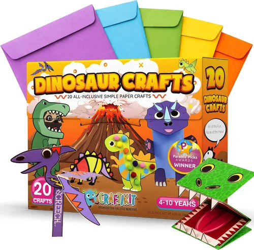 Vista 11 de Craftikit® - Kit galardonado de 20 manualidades de animales para niños de 3 a 10 años, kits de manualidades con todo incluido, divertida caja