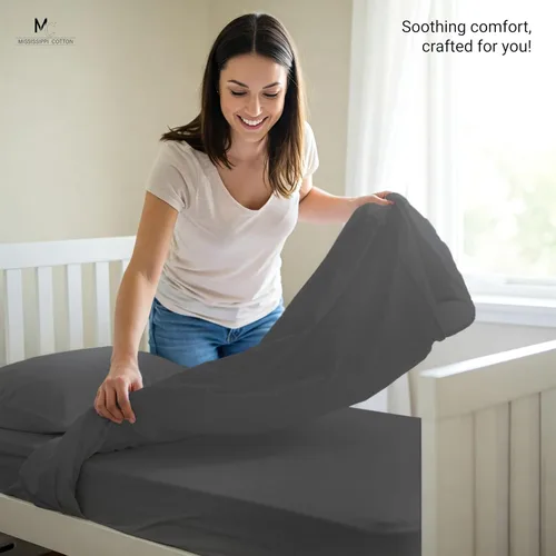 Vista 3 de Juego de sábanas para niños pequeños 100 % algodón, 3 piezas, suave y transpirable, sábana bajera, sábana encimera elástica y funda de almohada tipo