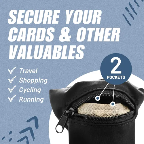 Vista 3 de Funda para Billetera, Pulsera para Billetera - Antirrobo - Bloqueo RFID - Ligero - Perfecto para Viaje, Correr, Senderismo, Pack de 3
