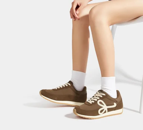 Vista 8 de LUCKY STEP - Zapatillas de moda para mujer, elegantes, de caña baja, clásicas, retro, casuales, cómodas, para correr y caminar Marrón oscuro