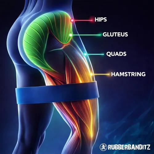 Vista 5 de Rubberbanditz Bandas extra gruesas para glúteos y piernas, mini bucle para caderas, muslos, glúteos, abdominales, bandas de resistencia de cadera