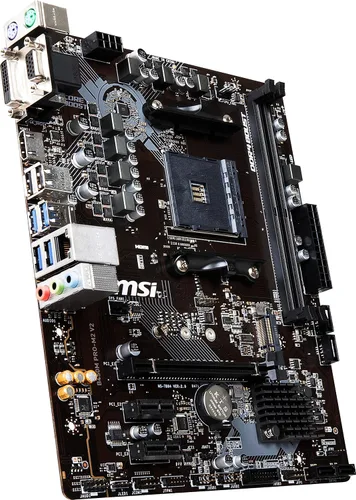 Vista 9 de MSI ProSeries AMD Ryzen 1ª y 2ª generación AM4 M.2 USB 3 DDR4 D-Sub DVI HDMI Micro-ATX placa base (B450M PRO-M2 Max) (B450MPM2MAX)