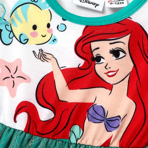 Vista 6 de Disney Vestido de princesa para niña pequeña, con volantes, manga larga, de malla, tul