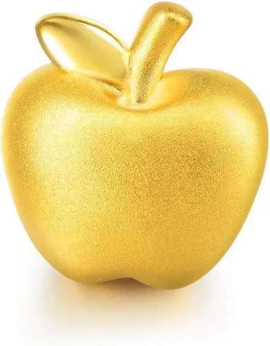 Vista 4 de CHOW SANG SANG 85391C - Pulsera de oro sólido de 24 quilates con dije de manzana para mujer