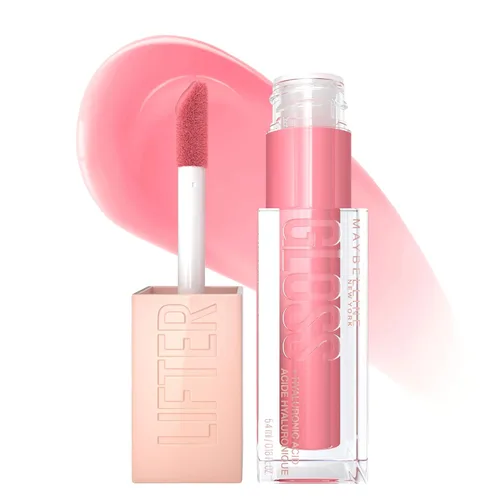 Vista 21 de Maybelline Lifter Gloss, Brillo de Labios Hidratante con Ácido Hialurónico, Alto Brillo para Labios Más Llenos, Perla, Perla Plateada Transparente