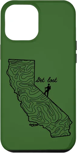 Vista 6 de Funda para iPhone 14 Vintage Hike California Topo Map Senderismo Get Lost Hiker