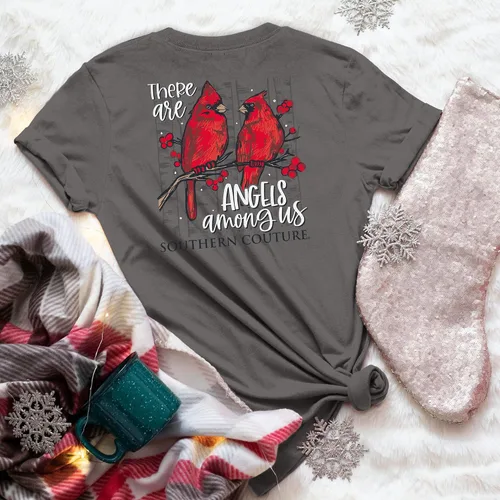 Vista 4 de Southern Couture Angels Among Us Camiseta de algodón gris carbón, talla XXL, Gris Carbón