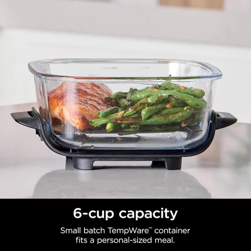Vista 2 de Freidora de aire Ninja, Sistema Crispi de 4QT + 3 contenedores con tapas de almacenamiento, Freidora de aire, Microondas, Congelador y apto