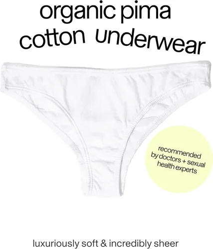 Vista 5 de Tanga de algodón 100% orgánico, suave, de comercio justo, transpirable, ropa interior de algodón Pima diseñada para la comodidad diaria
