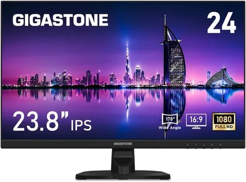 Vista 4 de Gigastone Monitor de luz trasera LED IPS de 24 pulgadas, paquete de 2 unidades de 100 Hz FHD 1920 x 1080, 178° WideView, sin marco, monitor dual