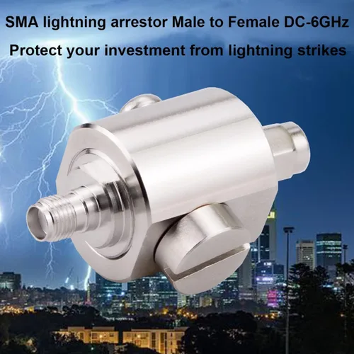 Vista 2 de SMA macho a hembra pararrayos coaxial celular y GPS SMA coaxial protector contra sobretensiones DC-6GHz 50 ohmios