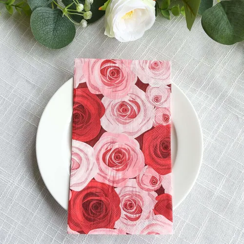 Vista 17 de Efavormart - Paquete de 20 servilletas de papel con estampado de hojas de eucalipto verde con una textura suave de 2 capas absorbente para bodas