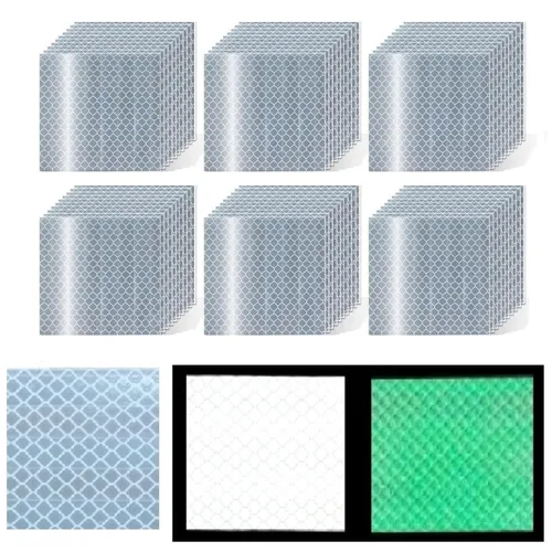 Vista 143 de Pegatinas reflectantes 1 pulgada de diámetro Redondas Reflectoras, Cinta adhesiva impermeable al aire libre de alta visibilidad (80 piezas)
