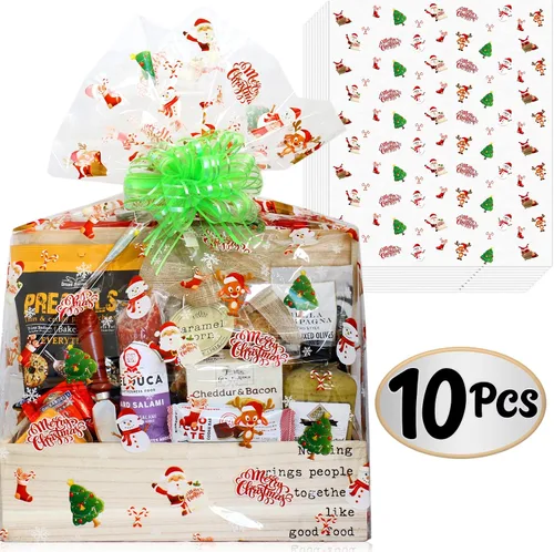 Vista 2 de Bolsas de envoltorio de Navidad transparentes extragrandes Anapoliz (10 piezas) - 61 x 76 cm, 2.5 mil de espesor, cristal claro para regalos