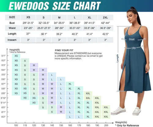 Vista 7 de Vestido atlético con pantalones cortos integrados y brasier con tirantes ajustables, vestido de entrenamiento para tenis, golf, vestidos midi
