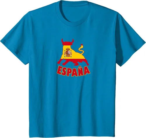 Vista 86 de Spain Espana with Bull and National Flag/Present T-Shirt Asphalt Grey