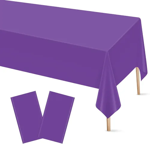 Vista 24 de Mulbozy 2 piezas de mantel de plástico negro para mesa rectangular, 54 × 108 pulgadas, fundas desechables de mesa para fiestas negras