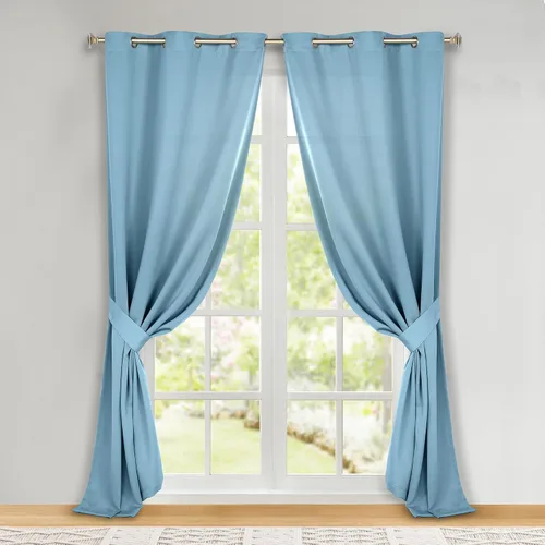 Vista 88 de Superior Cortinas Opacas, Oscurecimiento de Habitación, Dormitorio, Cortinas, Cocina, Acentos de Ventana de Sala de Estar, Bloqueo Solar, Térmico