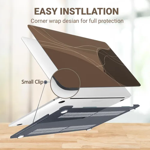 Vista 4 de Funda compatible con MacBook Air de 15 pulgadas M5 M4 M3 M2 2023 Curva de chocolate