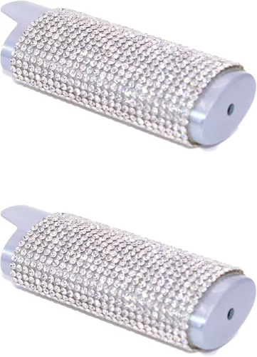 Vista 2 de Bling Silver - Funda para encendedor con diamantes de imitación de cristal LS2