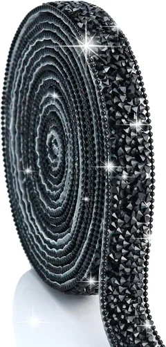 Vista 18 de Dowarm Cinta autoadhesiva de diamantes de imitación plateados, tiras brillantes para manualidades, decoración de bodas, 0.4 pulgadas de ancho