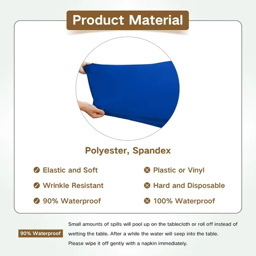 Vista 5 de Mantel de mesa rectangular de 4 pies con ajuste elástico, mantel de elastano elástico de 4 pies para mesa, mantel elástico de spandex para cocina