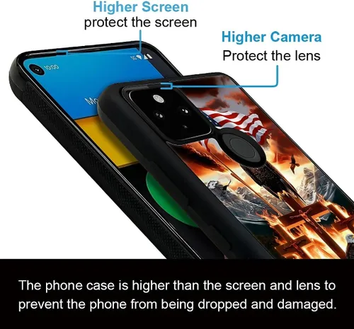Vista 1086 de Compatible con Google Pixel 4A 5G Mobile Case Creative Acrylic Panel trasero Silicona Protección Grip especialmente diseñado para Google Pixel 4A 5G