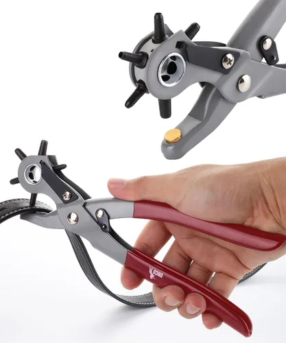 Vista 11 de UNCO- Herramienta de perforación de cuero para perforación, 5/64", 3/32", 7/64", 1/8", 5/32", 3/16" 6 Different Hole Sizes, Durable Hole Punch for
