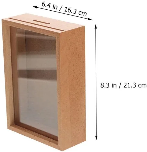 Vista 3 de Zerodeko Hucha para adultos, de madera, hucha para adultos, caja de fotos, caja de sombra para niñas, caja decorativa de sombra para el hogar
