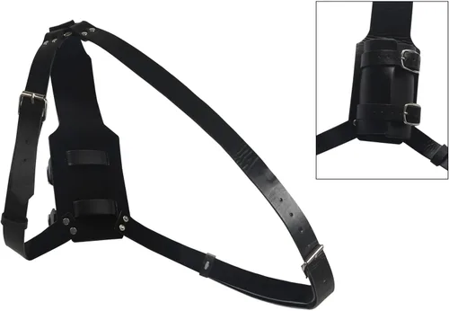 Vista 7 de Espada de cuero medieval, rana de hombro, funda ajustable, accesorio de disfraz de guerrero renacentista