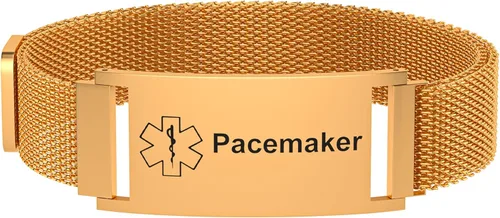 Vista 12 de Pulsera de alerta médica para mujeres y hombres, pulsera ajustable con identificación de alerta médica para epilepsia diabética D.N.R marcapasos