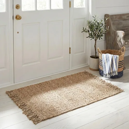 Vista 16 de SAFAVIEH Natural Fiber Collection - Alfombra decorativa de 2 x 3 pies, color verde, hecho a mano con flecos de yute tejido, ideal para zonas de alto