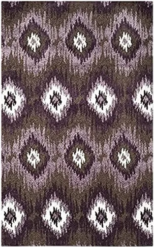 Vista 13 de SAFAVIEH Retro Collection - Alfombra decorativa de 3 x 5 pies, marrón oscuro y azul, diseño abstracto moderno, no desprende pelusa y de fácil