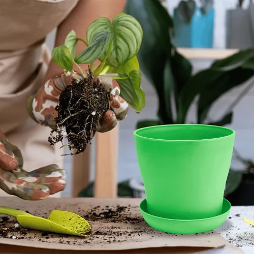 Vista 7 de OALCQ Macetas de 5 Pulgadas 24 Piezas, Macetas de Flores para Plantas de Interior, Macetas para Suculentas, Macetas Pequeñas con Drenaje, Macetas