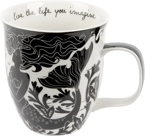 Vista 15 de Karma Gifts - Taza bohemia de 16 onzas, color blanco y negro, diseño de abeja, bonita taza de café y té, tazas de café de cerámica para mujeres