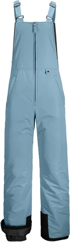 Vista 15 de GEMYSE Overol con peto de esquí impermeable aislado para hombre, pantalones de snowboard de invierno Negro