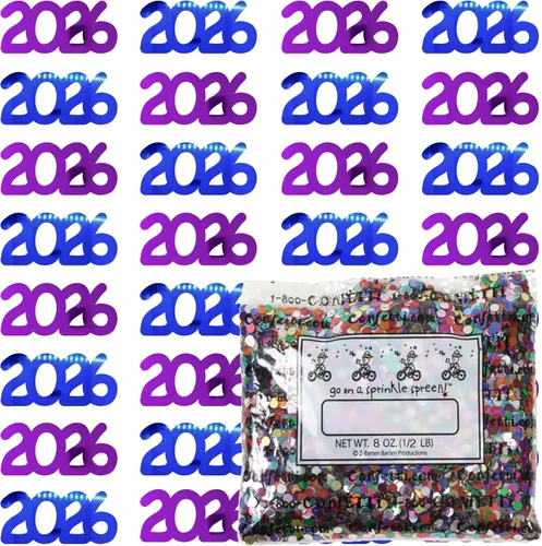 Vista 15 de Confetti Year 2023 Blue Royal, Orange Combo - 2 bolsas de media onza (1 oz)