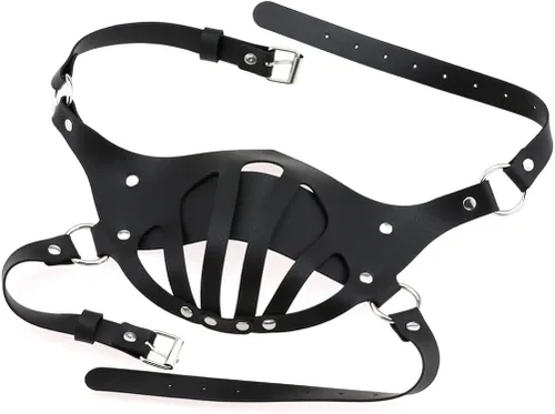 Vista 3 de Máscaras de cuero para mujer, máscara ajustable de media cara, para gato, conejo, mascarada, cosplay, Halloween, carnaval