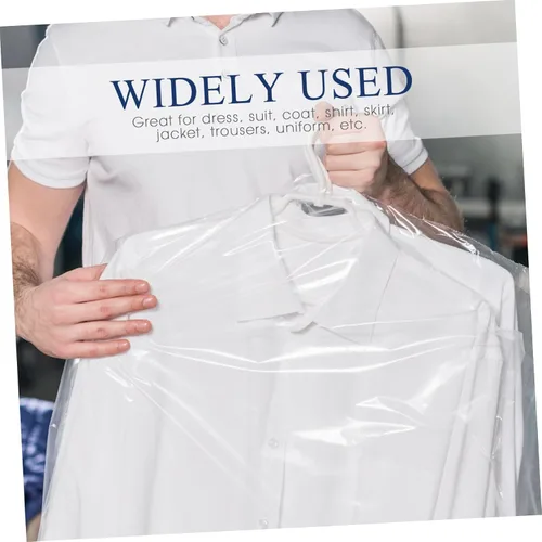 Vista 8 de Bolsas de ropa para colgar ropa: 50 piezas de plástico bolsa de ropa bolsas de limpieza en seco bolsas de plástico transparente Bolsas de lavandería