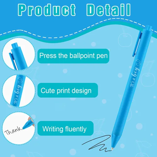 Vista 3 de Mototo 60 bolígrafos para baby shower, regalo de fiesta de bebé, bolígrafo azul retráctil con tinta negra para niños, invitados, profesores