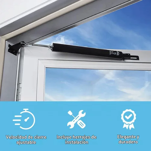 Vista 3 de Wright Products Cierre neumático para puerta de tormenta – Ajustable, cierre suave con arandela de retención abierta (Transicional, Bronce)