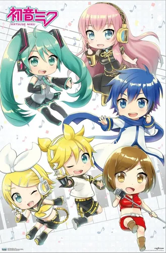 Vista 2 de Trends International Hatsune Miku - Póster de pared de lona Chibi
