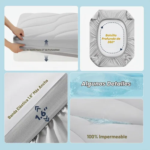 Vista 7 de Unikome - Protector de colchón ultra suave e impermeable para personas que duermen con calor